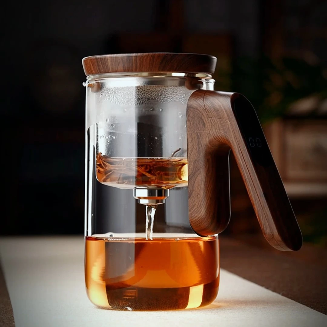 磁吸式智能定时泡茶壶全玻璃内胆家用自动过滤飘逸杯泡茶神器