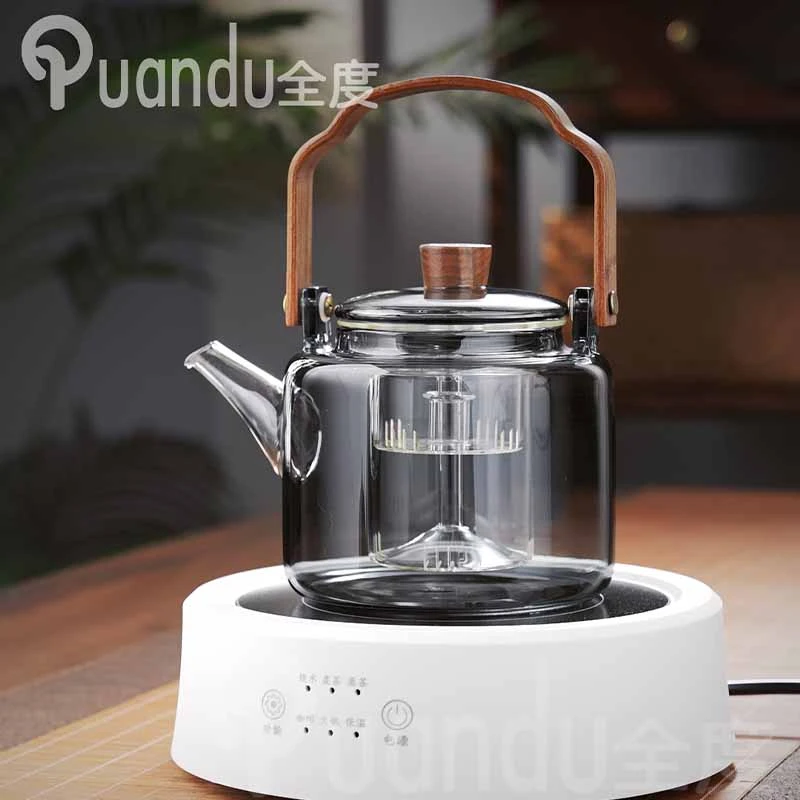 当代 玻璃茶壶加厚耐高温大容量煮茶器电陶炉家用提梁壶烧水壶