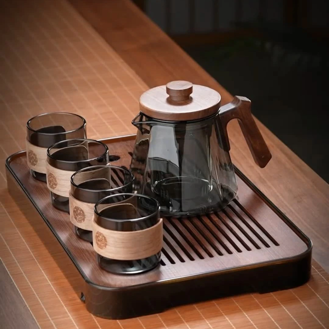 玻璃茶具功夫茶杯茶台简约客厅办公室泡茶壶小茶盘家用