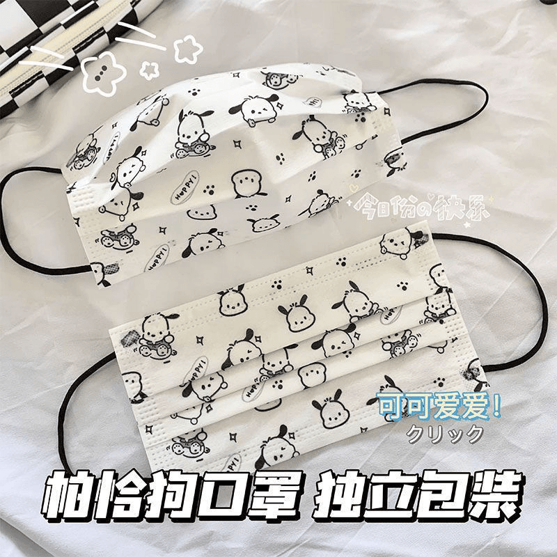 帕恰狗独立包装可爱印花口罩一次性三层防护透气男学生高颜值女