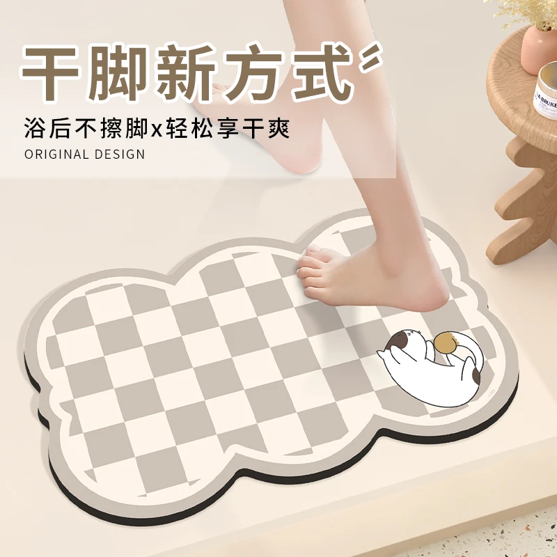 浴室吸水地垫家用加厚耐脏防滑脚垫卫生间门口垫子洗手台厕所门垫