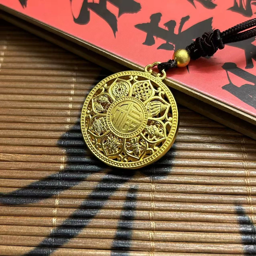 吊坠足银 【KING】包银女款挂坠时尚高端百搭古法鼓罗盘吊坠