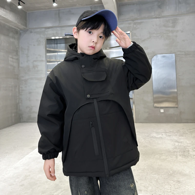 巴拉优选男童冬装棉衣2025新款加绒外套加厚冬季中大儿童棉袄男孩