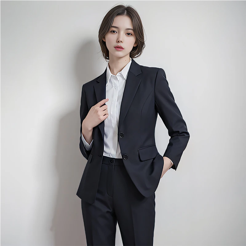 西装套装女大学生职业装正装大码公务员面试西服外套工服套裙秋冬