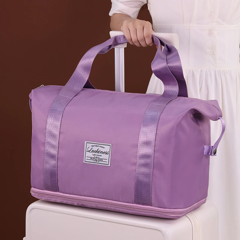 时尚健身包女短途行李包手提大容量收纳袋折叠轻便旅行旅游收纳袋