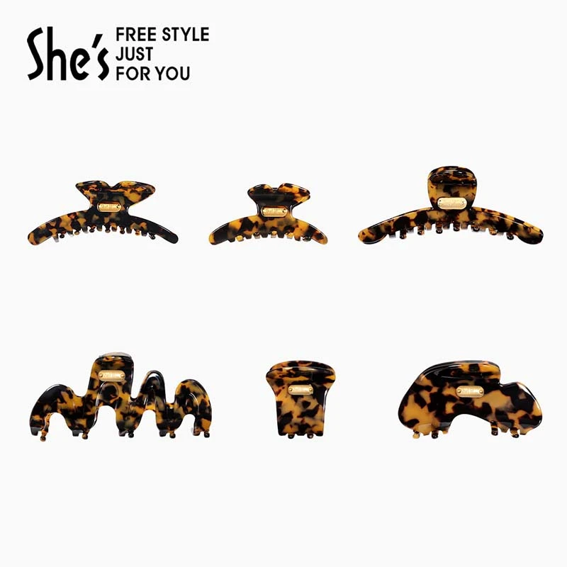 shes轻简复古醋酸板材大号抓夹发抓后脑鲨鱼夹蝴蝶饰品小众设计