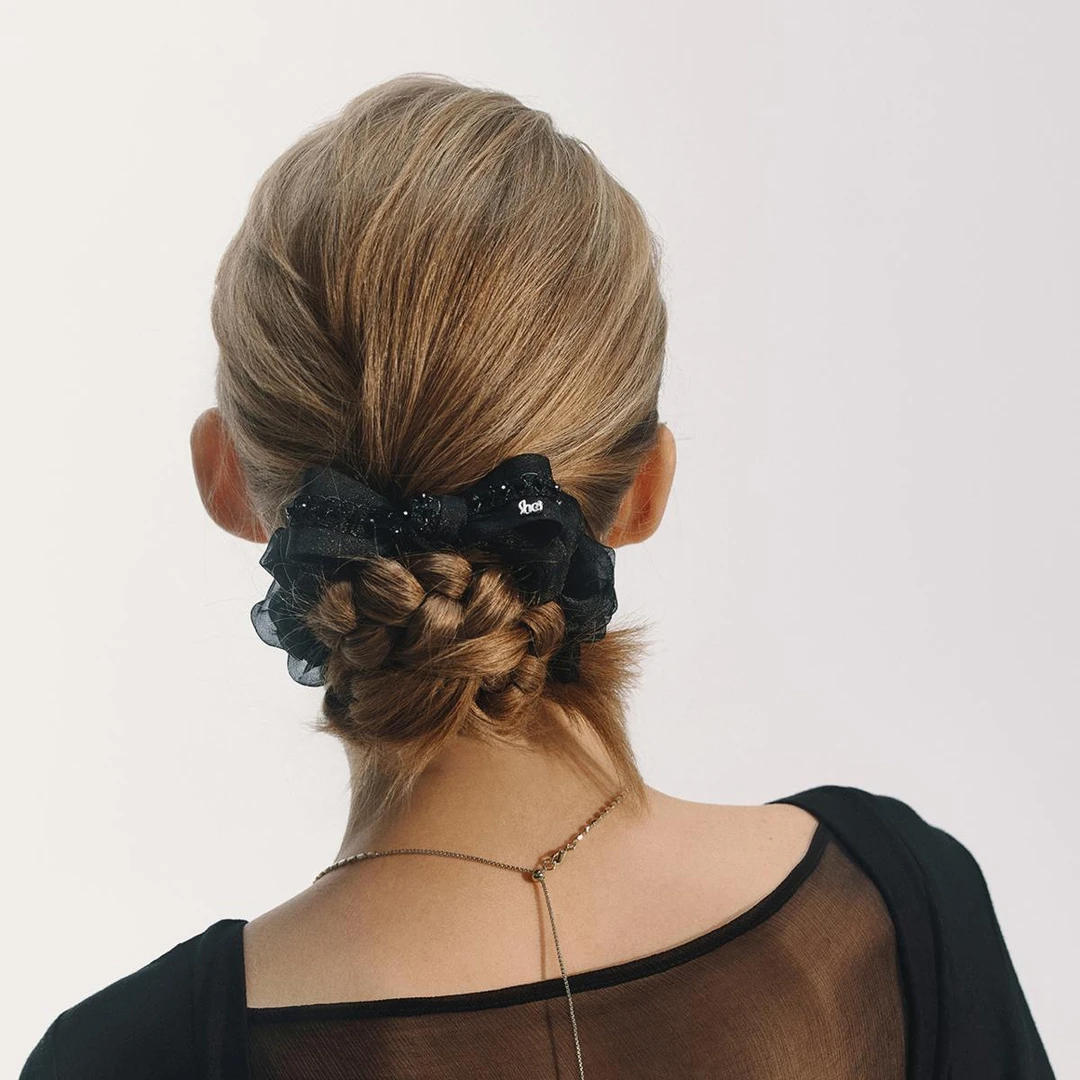 【福利款】shes轻简循迹百搭微透薄纱蓬松发圈马尾头绳美拉德头花