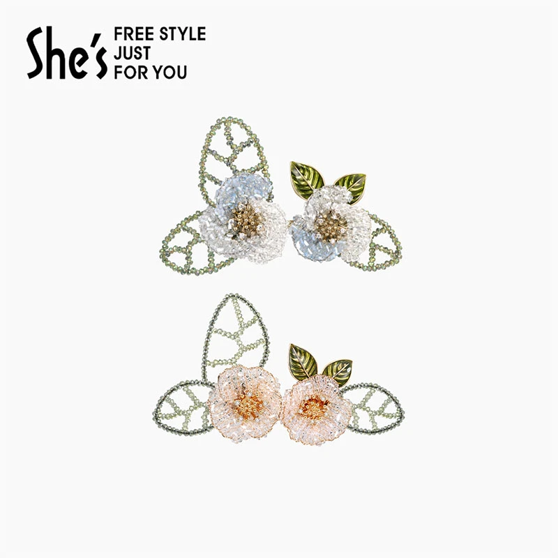 铜合金仿水晶胸针 茜子春天的卡美伊浪漫玫瑰花朵高档胸针花别