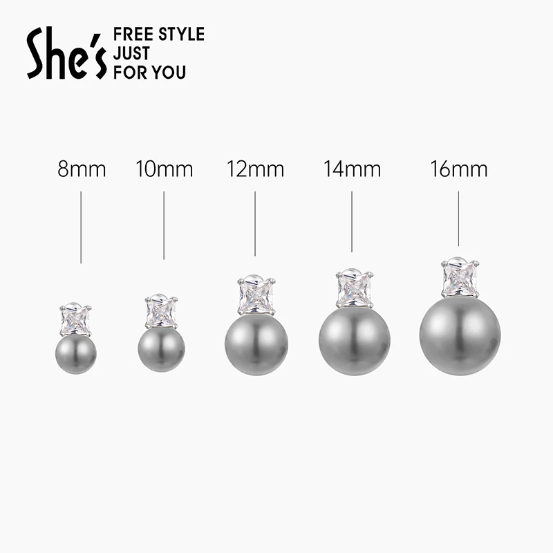 铜合金仿珍珠耳饰 shes凡尔赛之梦璀璨莹润时尚百搭轻奢耳饰精