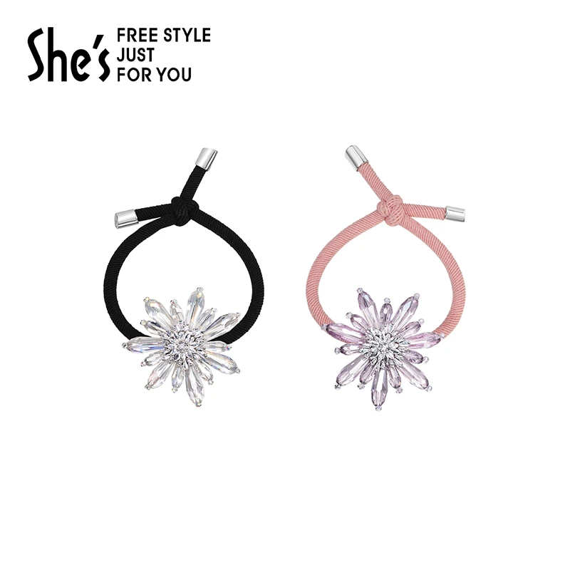 shes冰雪秘境璀璨工艺水晶雪花马尾发绳皮筋发圈头绳头花发