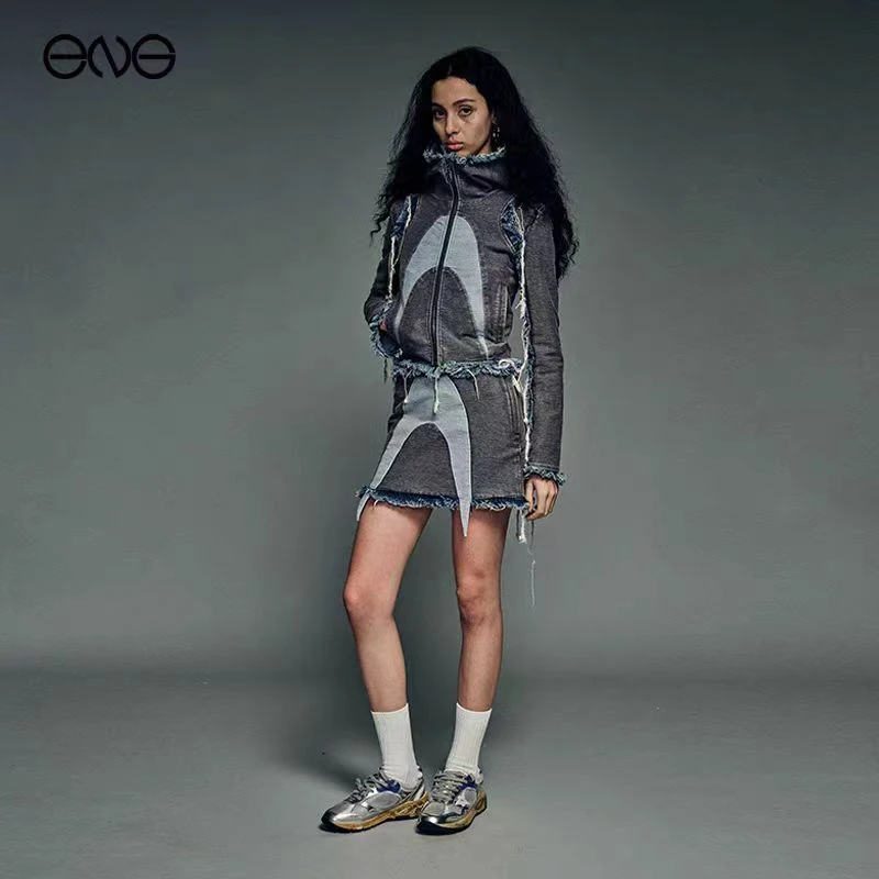 【ENG】Anomalies Department 废土风仿牛仔针织休闲春夏磨毛夹克