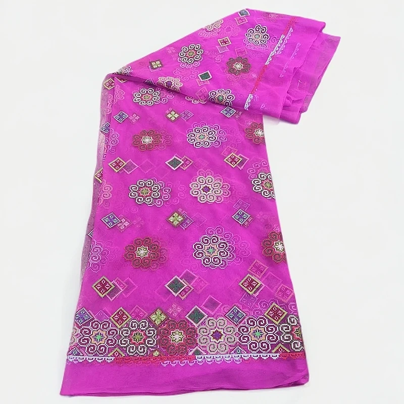 新款网纱十字绣花布料