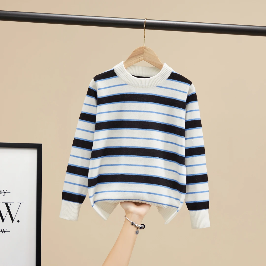 洋气毛衣白色儿童针织衫纯棉打底衫中大童男孩2025新款秋装薄款