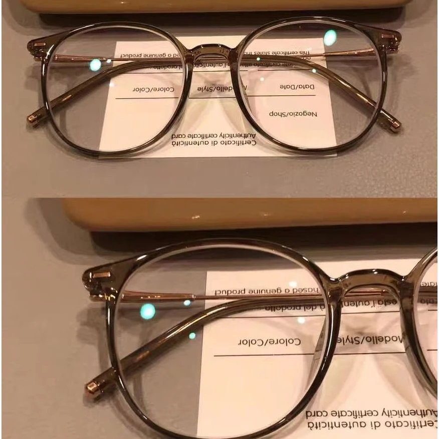 清透绿超轻眼镜框可配度数女素颜神器圆形一体复古日常通勤不挑肤