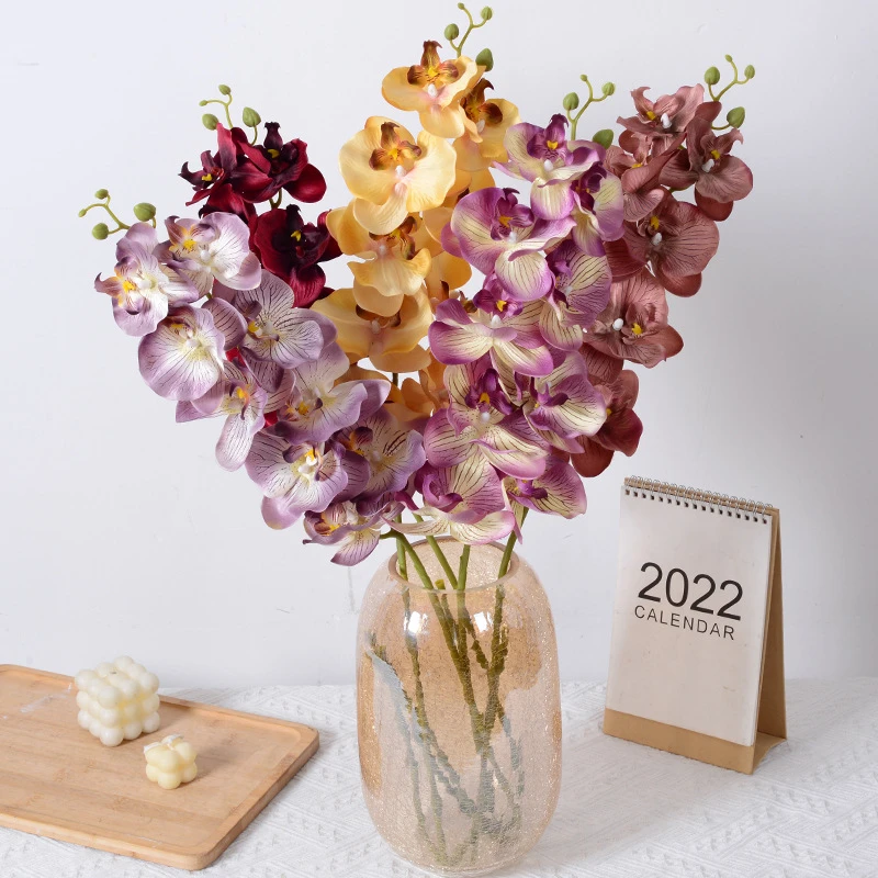 蝴蝶兰仿真花盆栽假花客厅卧室摆放花艺装饰花塑料花干花绢花婚庆