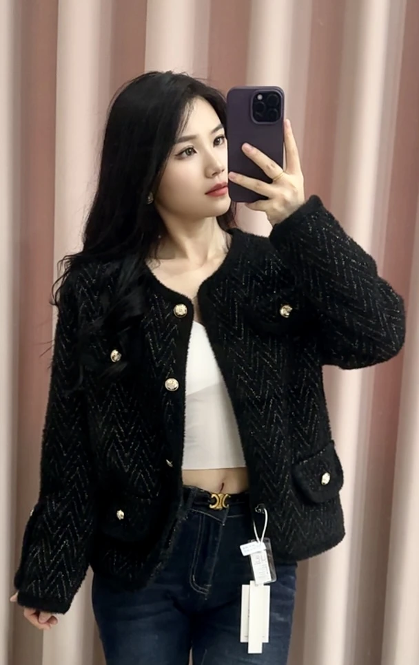 2024新款时尚潮流网红女士小香风外套4003