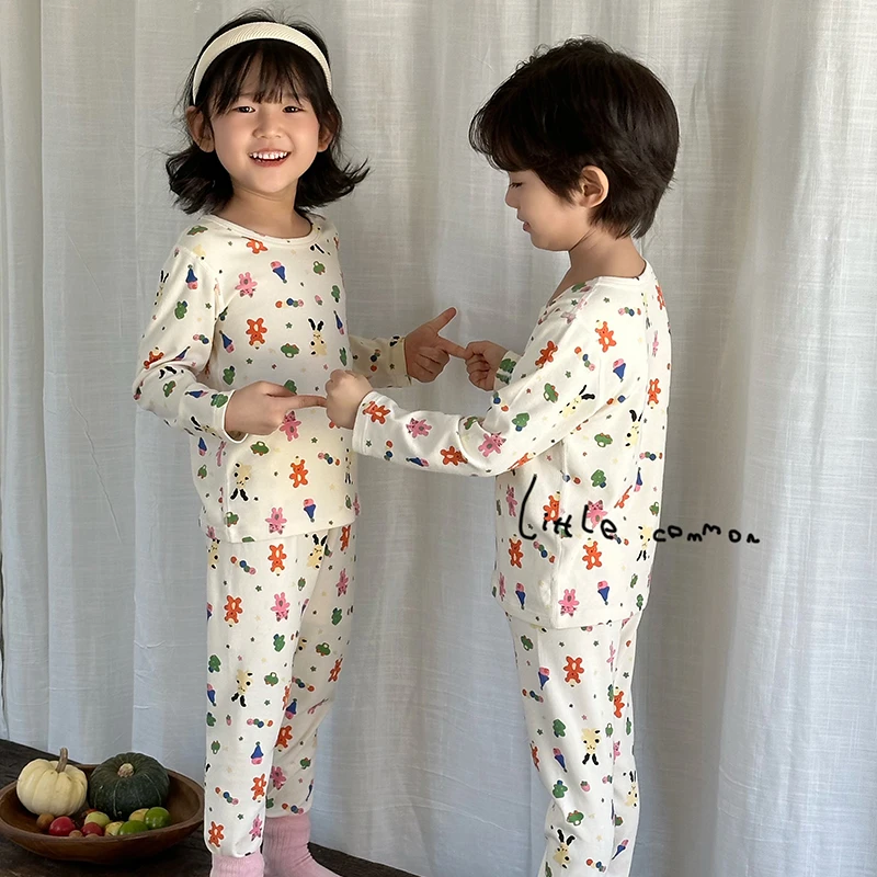 Little common小平常童装儿童内衣套装男童女童秋衣裤打底衣套装