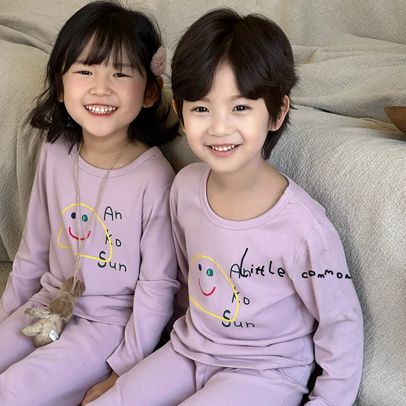 Little common小平常童装儿童内衣套装男童女童秋衣裤打底衣套装