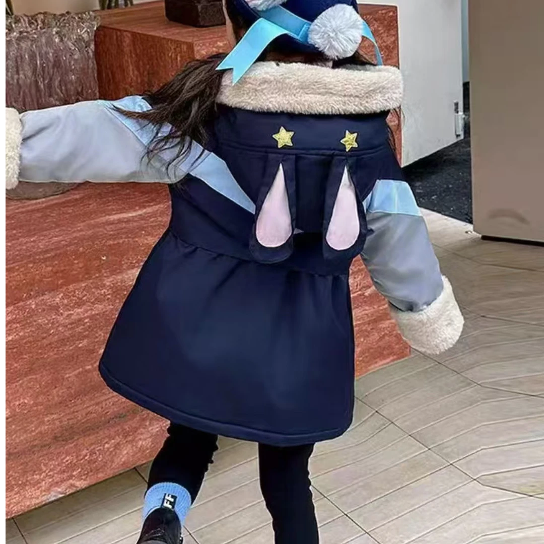 女童加绒外套冬季新款洋气儿童派克服保暖大衣