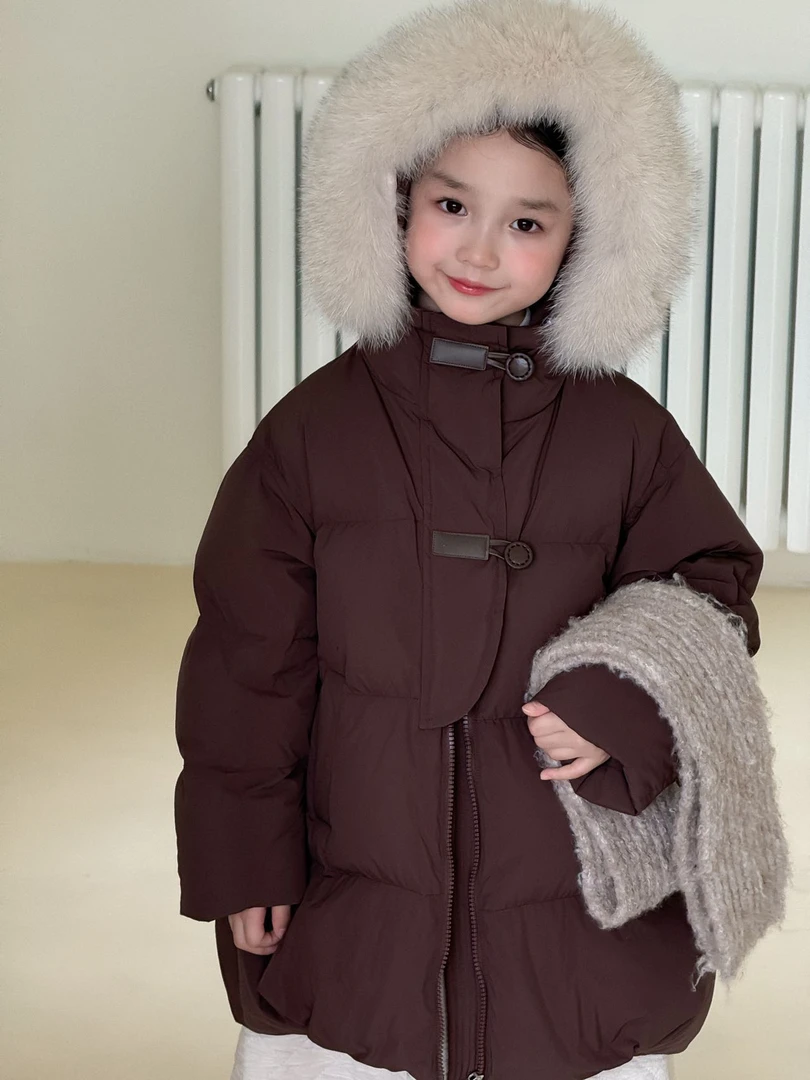 （狐狸毛领中长款）新国标90%白鸭绒中长款羽绒服外套