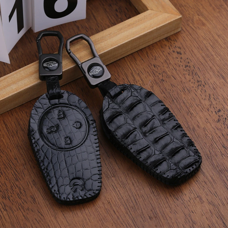蔚来高档ET5 ET7 ES6汽车EC7ES7真鳄鱼皮钥匙套EC6保护壳ES8包扣