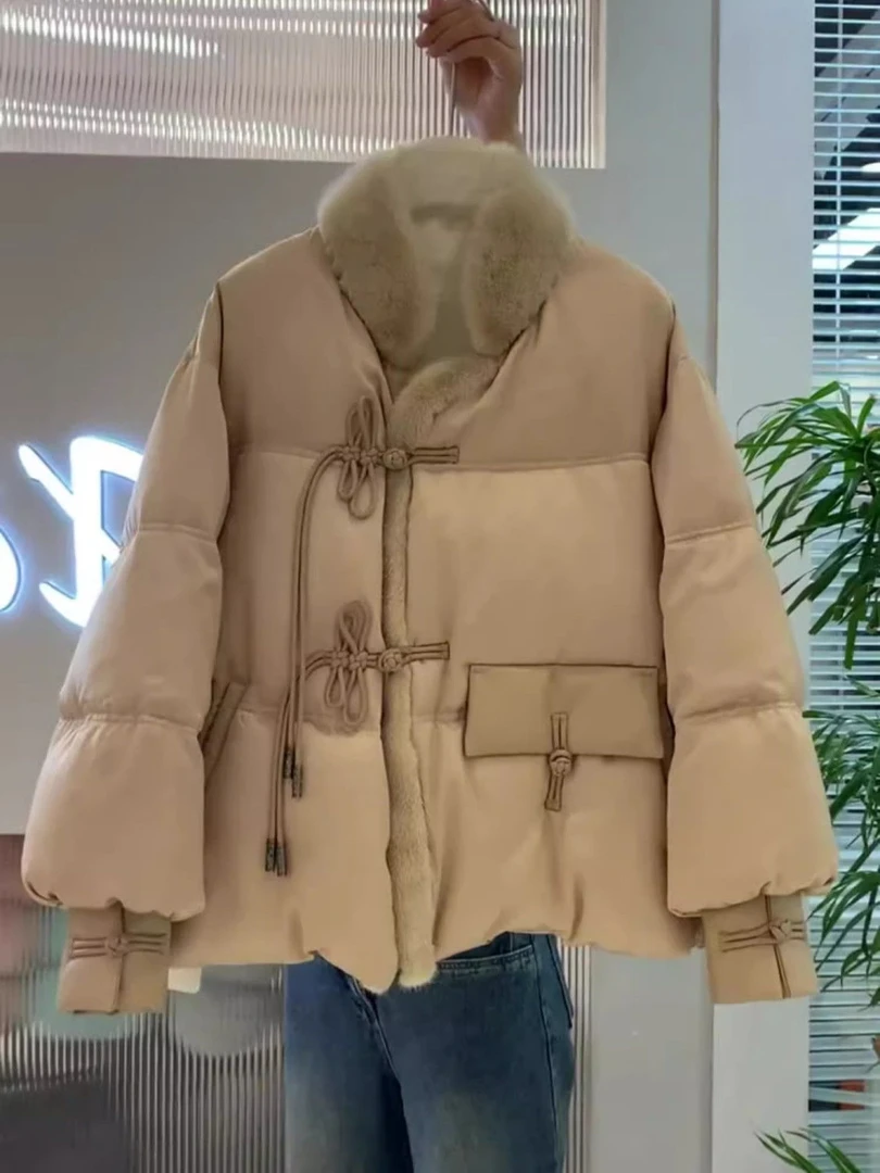 2024冬装新款洋气小羽绒袄设计感小众新中式盘扣羽绒服保暖外套女