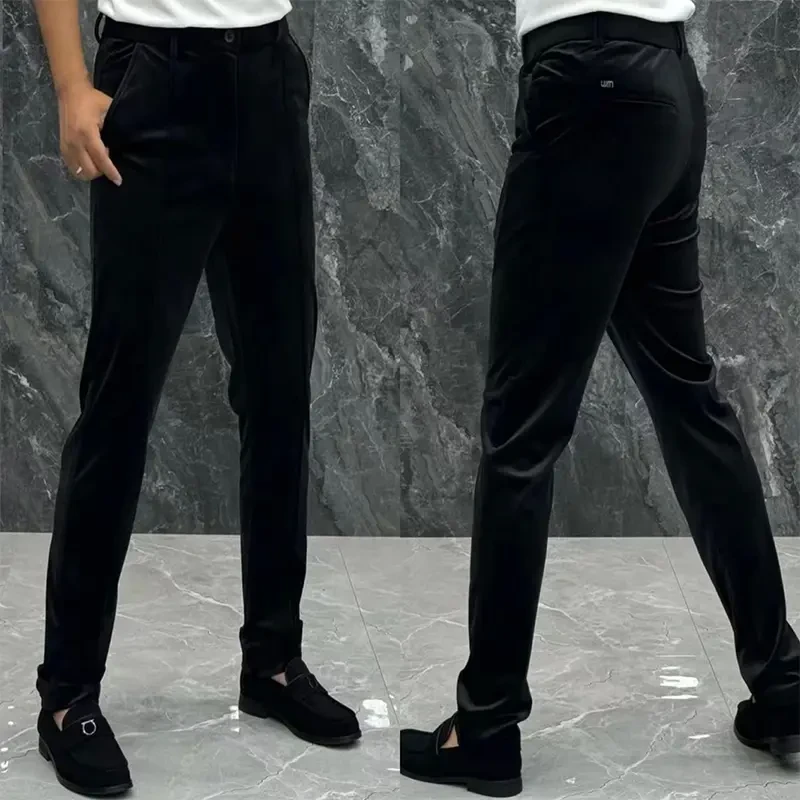 2024秋冬潮牌高端男士休闲裤时尚简约百搭直筒裤高品质弹力长裤