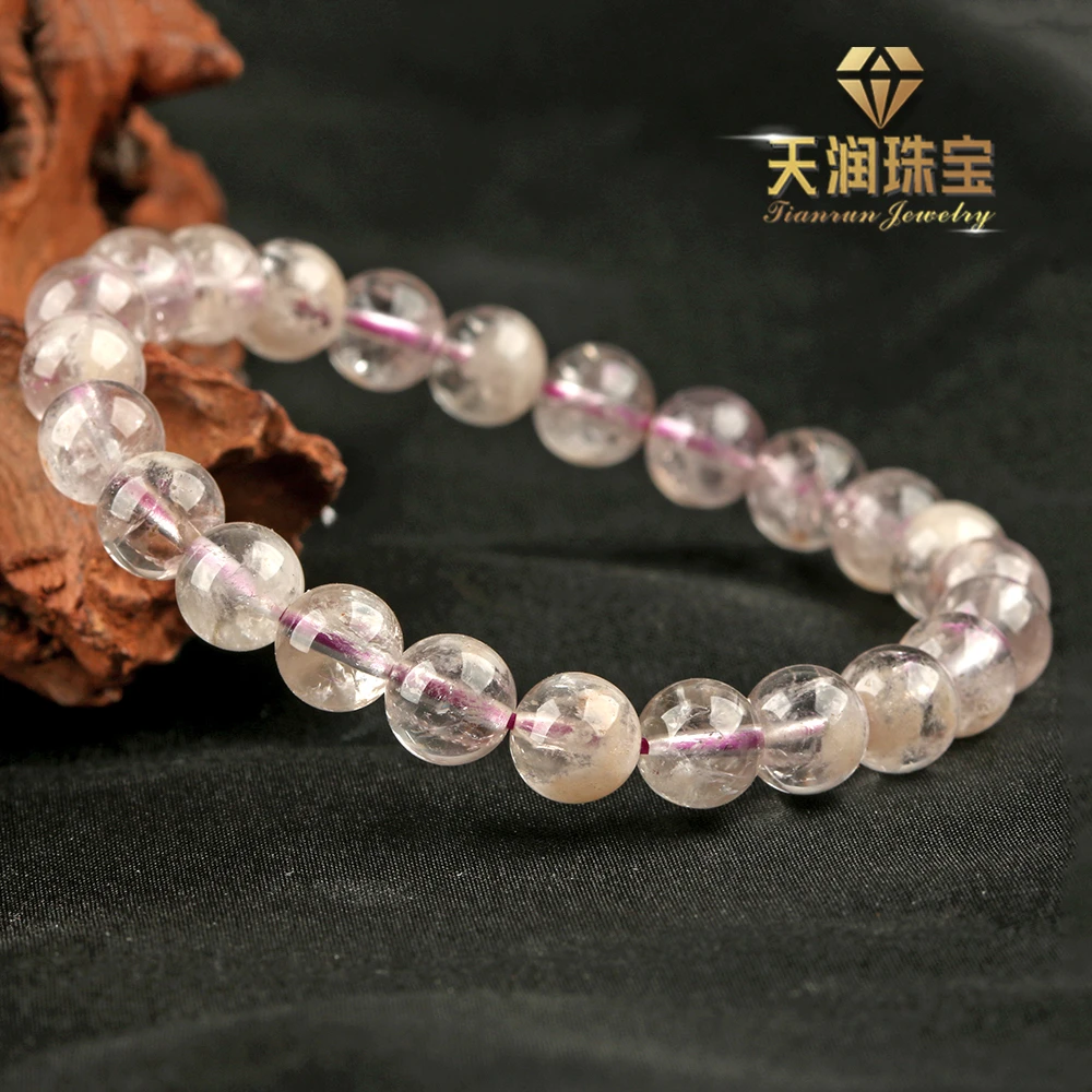 【粉丝福利】天然白幽灵水晶手链 精品阿塞白幽灵简约素圈送礼女款