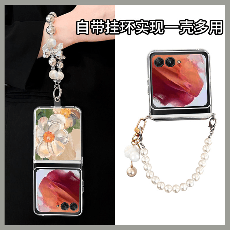 适用摩托罗拉motorazr40ultra手机壳带挂绳透明高颜值razr40外壳