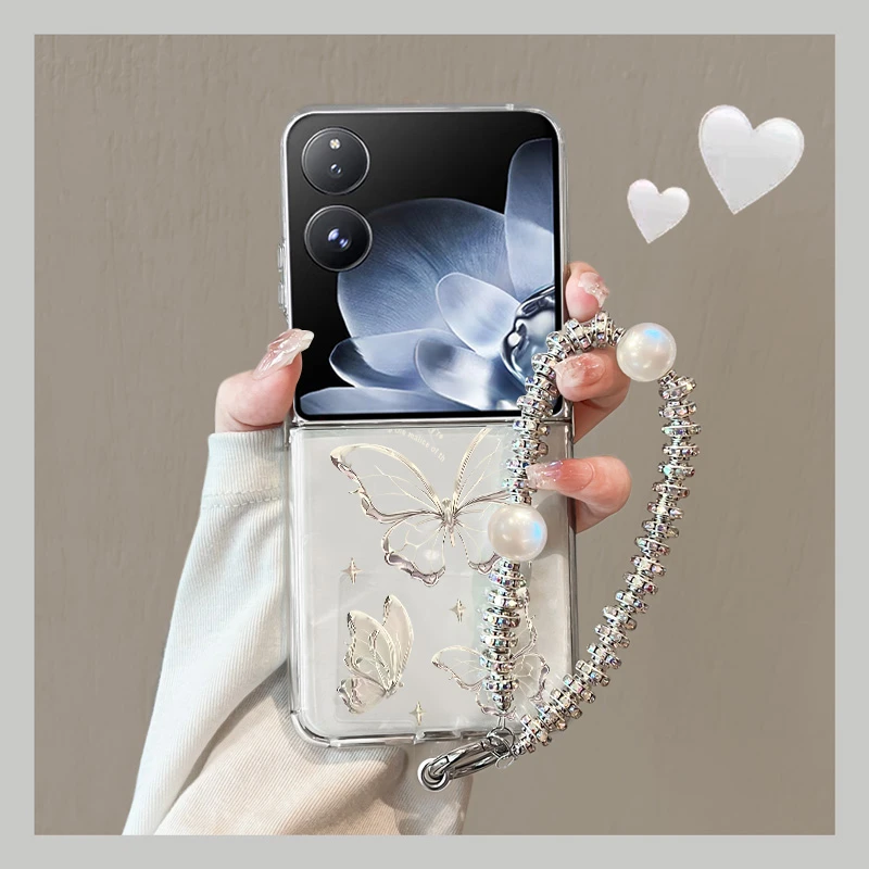 适用小米mixflip手机壳带挂绳MIX高颜值Flip外壳女高级感软壳蝴蝶