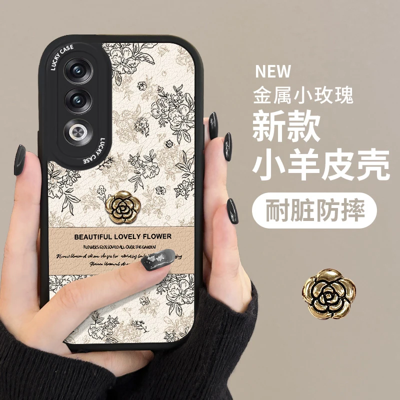 适用一加ace3v手机壳新款女ace2pro全包防摔12山茶花ace3高颜值2v