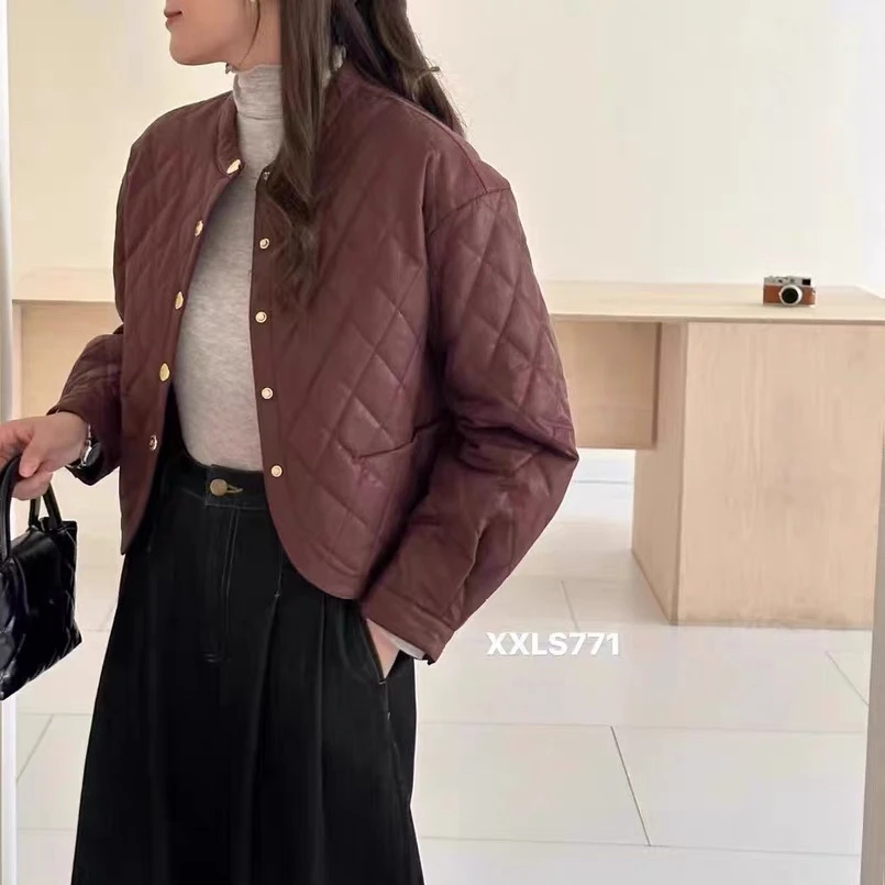 【心依阁铭品】771油蜡定制面料小香加棉外套