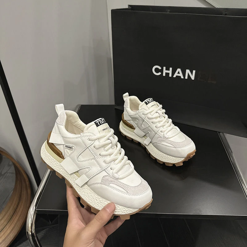 厚底网红增高老爹鞋女款2023秋季新款百搭休闲运动轻便华夫阿甘鞋