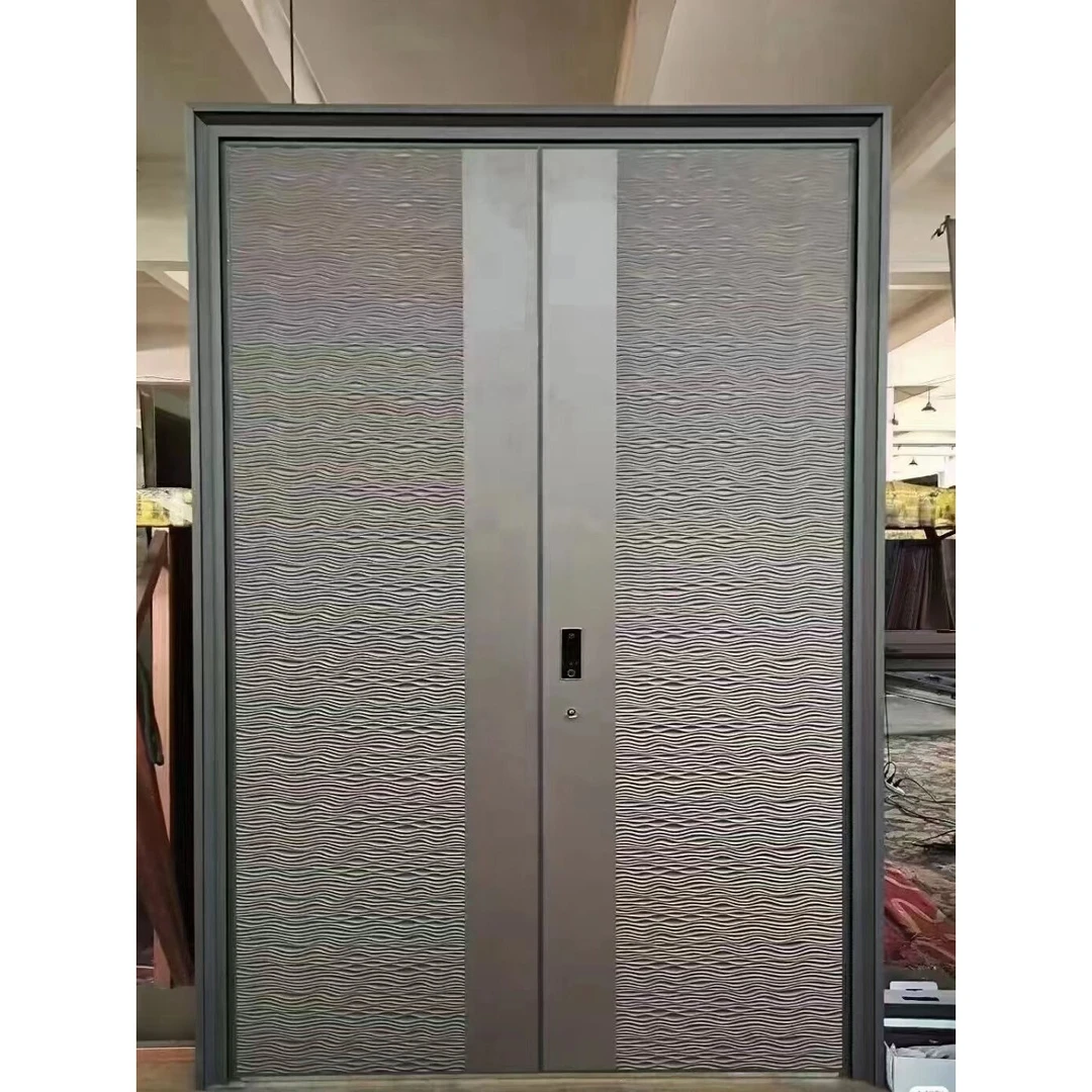 2024新款精雕铸铝门农村自建房别墅大门入户门子母门对开门高门楣