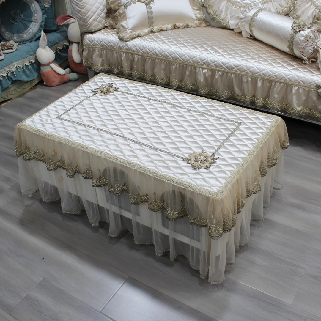 布兰妮系列茶几罩家用防滑欧式长方形简约罩套加厚防尘茶几桌垫