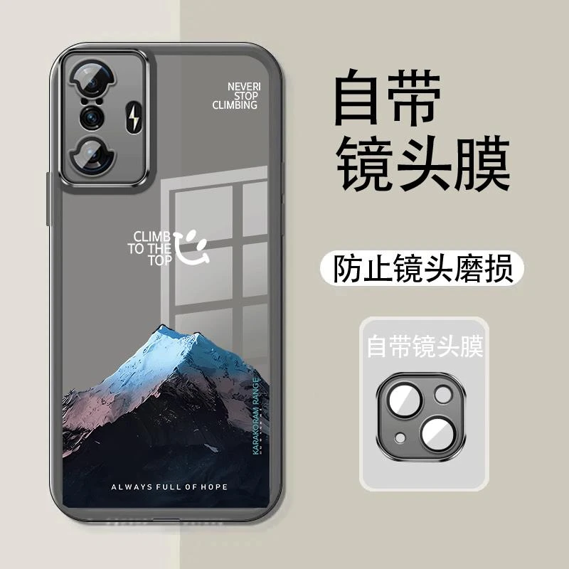 红米K40游戏增强版手机壳自带镜头膜保护透明软壳气囊防摔日照