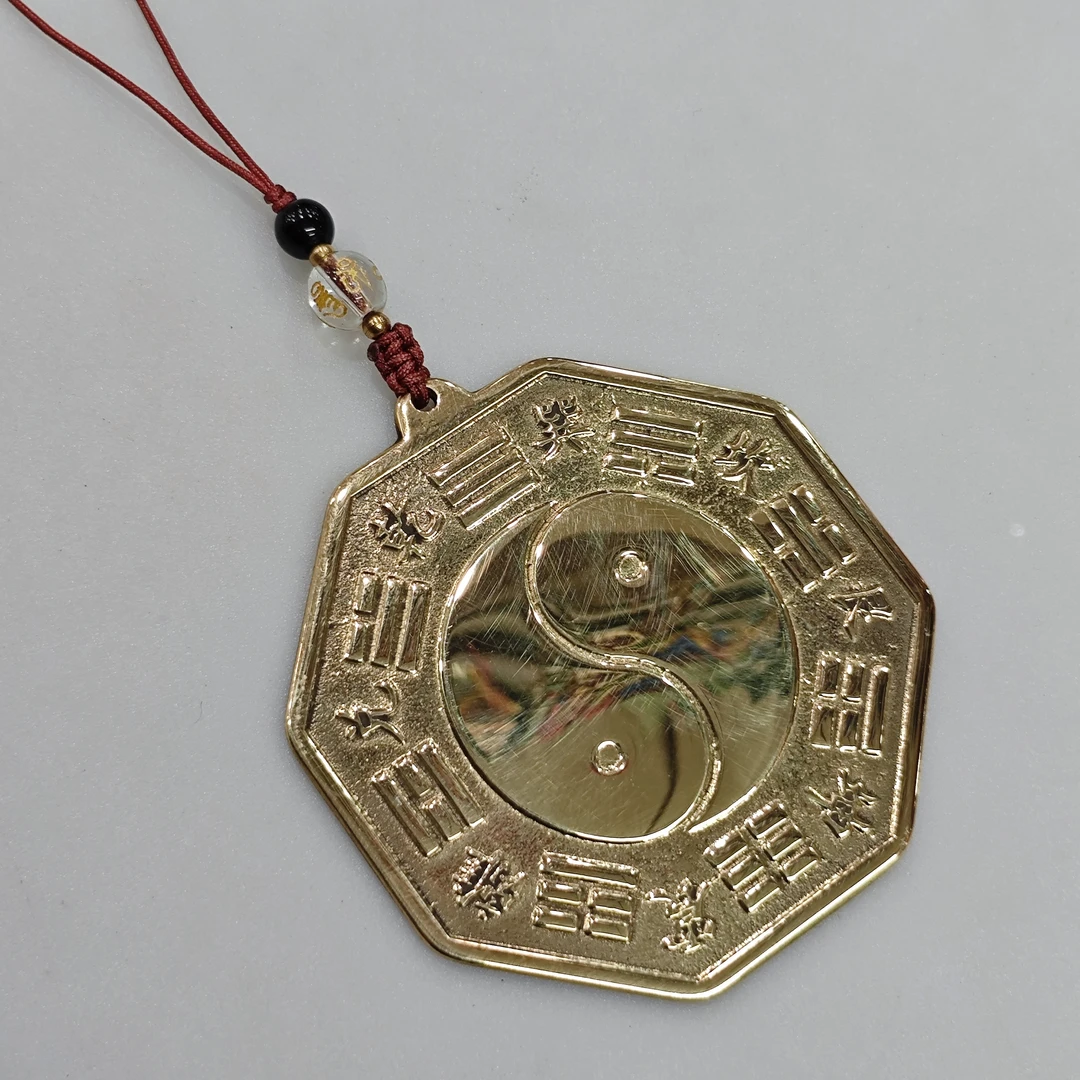 黄铜八卦镜挂件浮雕工艺品创意家居装饰窗口门口精致样式随机发货