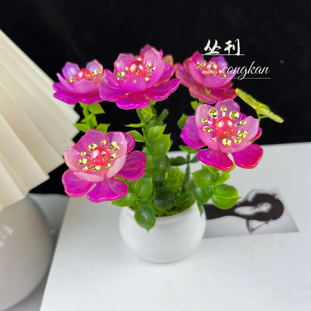 迷你凤凰花小盆栽材料包diy手工花束创意小摆件