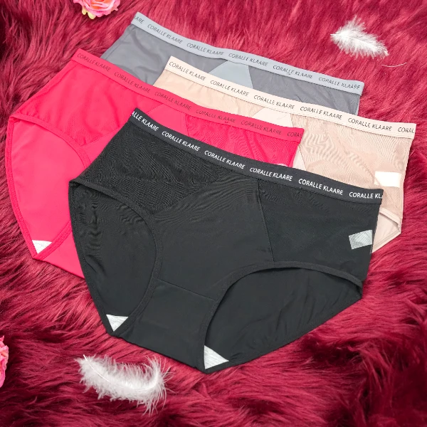 水云间【120-200斤】女士内裤高腰大码性感舒适透气短裤 4条装 3947