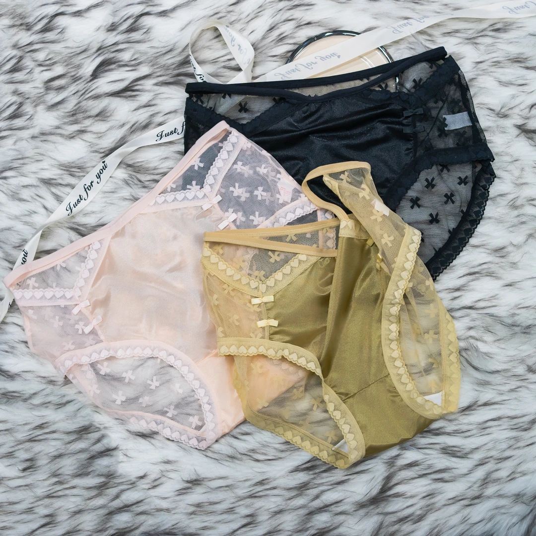 陌上花开【120-220斤】女士甜美大码内裤纯欲短裤新品 3条装 3933