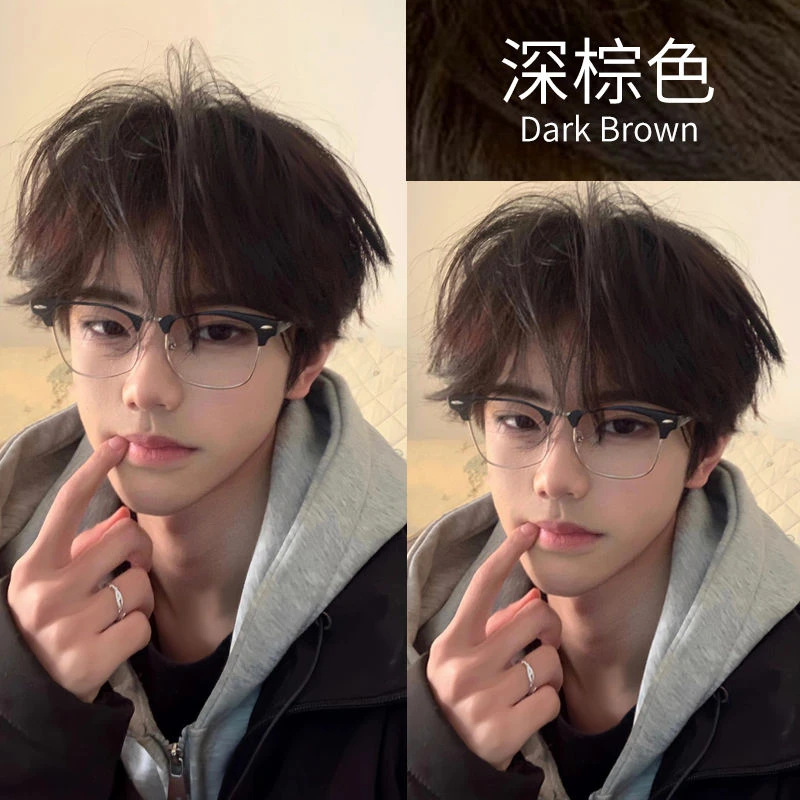 深棕色染发剂染头发颜色2023新款学生自己在家染发浅棕色男士植物