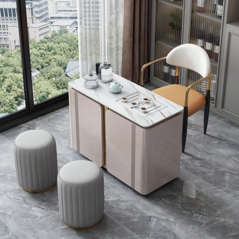 小茶台配套沙发边桌实木小茶车自动烧水配套茶具茶水柜移动茶车