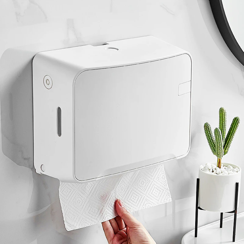 擦手纸盒壁挂式厕所纸巾盒免打孔卫生间抽纸盒洗手间干手纸盒商用