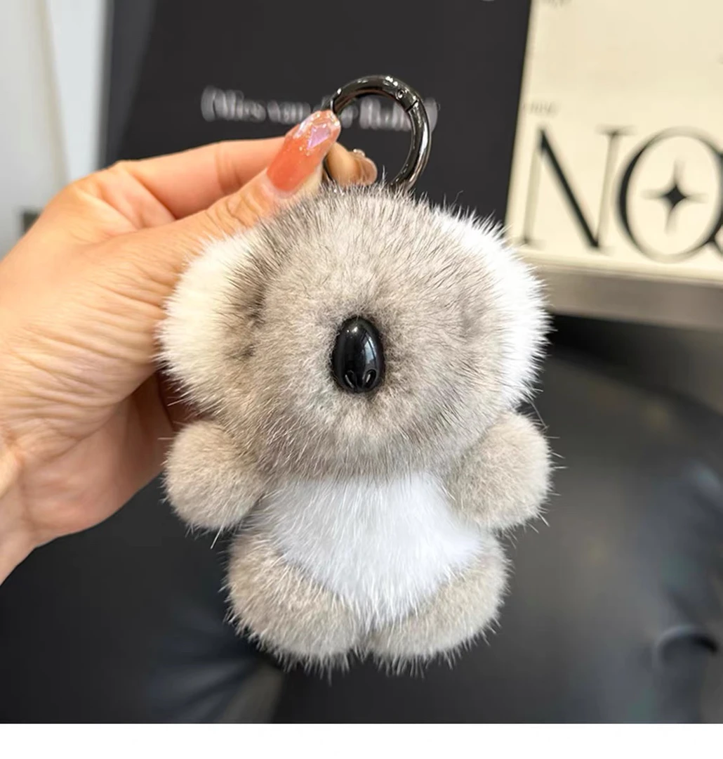 可爱水貂毛小考拉汽车钥匙扣挂件ins毛绒公仔玩偶书包包挂饰礼物