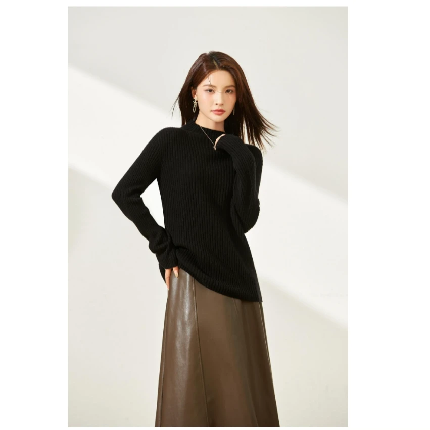 【葛先生】100羊毛针织打底衫时尚休闲内搭单穿上衣女6608