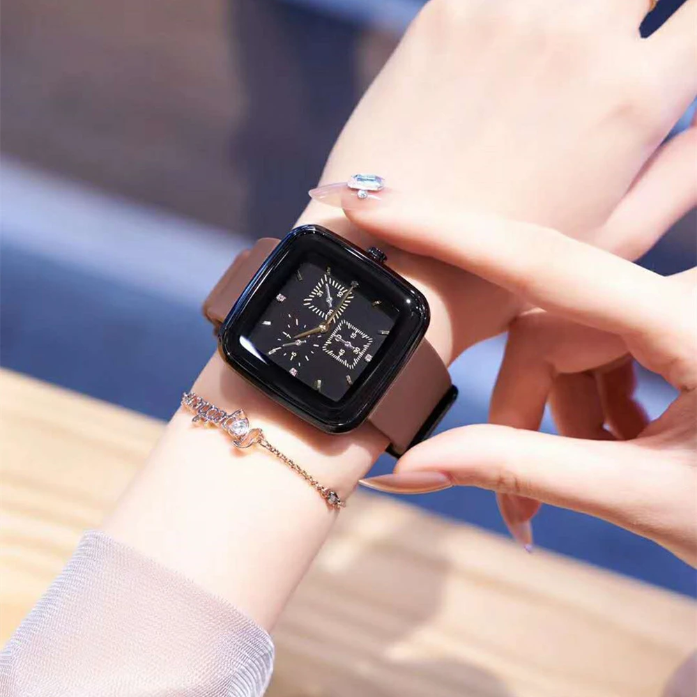 新款女士手表防水女表气质小众时尚高端腕表方形情侣手表女石英表