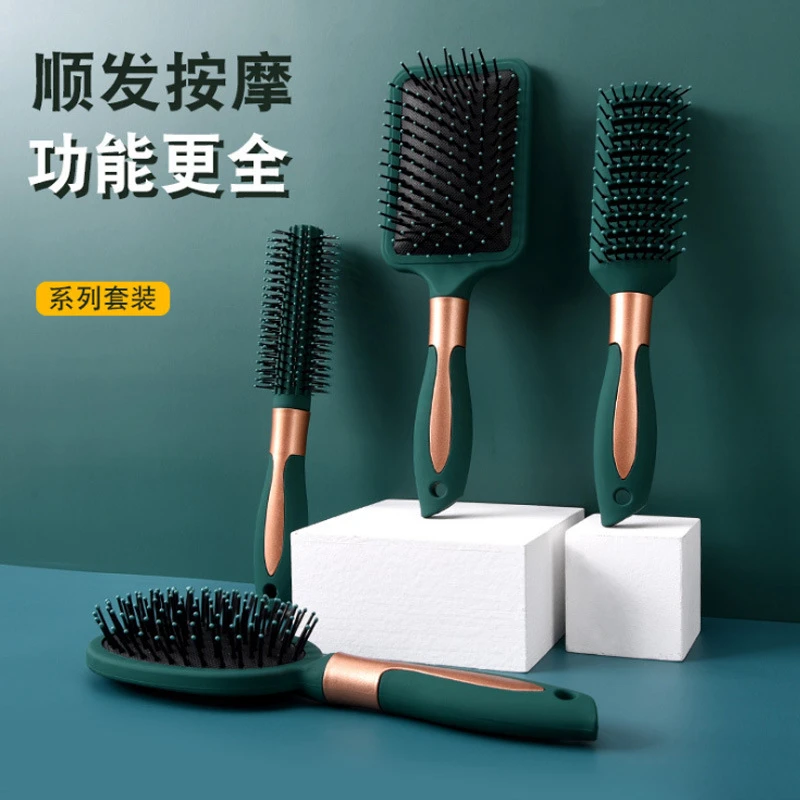 卷发梳子滚梳吹刘海梨花头内扣卷梳直发圆筒梳造型梳子气垫按摩梳