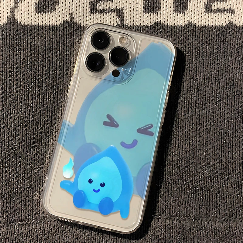 【果果】卡通蓝色小火人适用苹果华为安卓iphone14p15手机壳/透明13