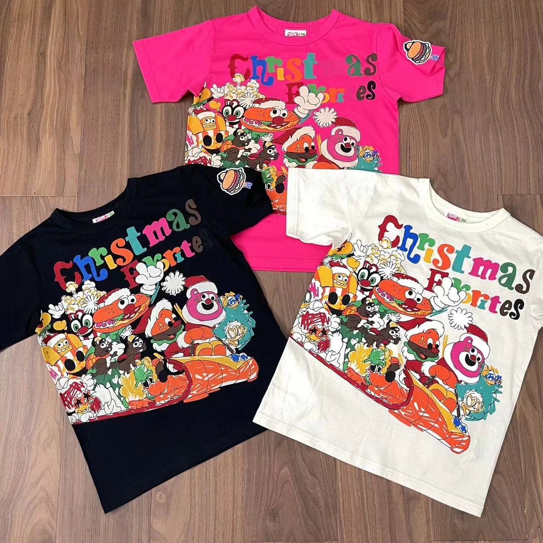 【旺崽童装】jam新款高定圣诞系列拔印短袖T恤