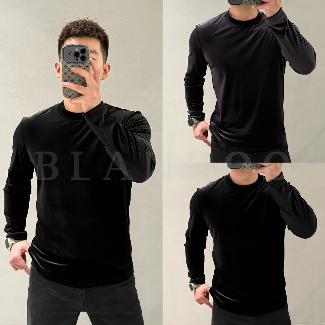 BLADNOO “高奢丝绒” 秋冬简约百搭净版长袖T恤870